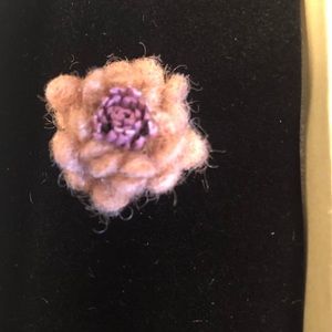 Rustic Yarn Flower Lapel Pin